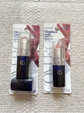 2 COVERGIRL Continuous Color Lipsticks Bronzed Peach 015 Smokey Rose 035 shimmer